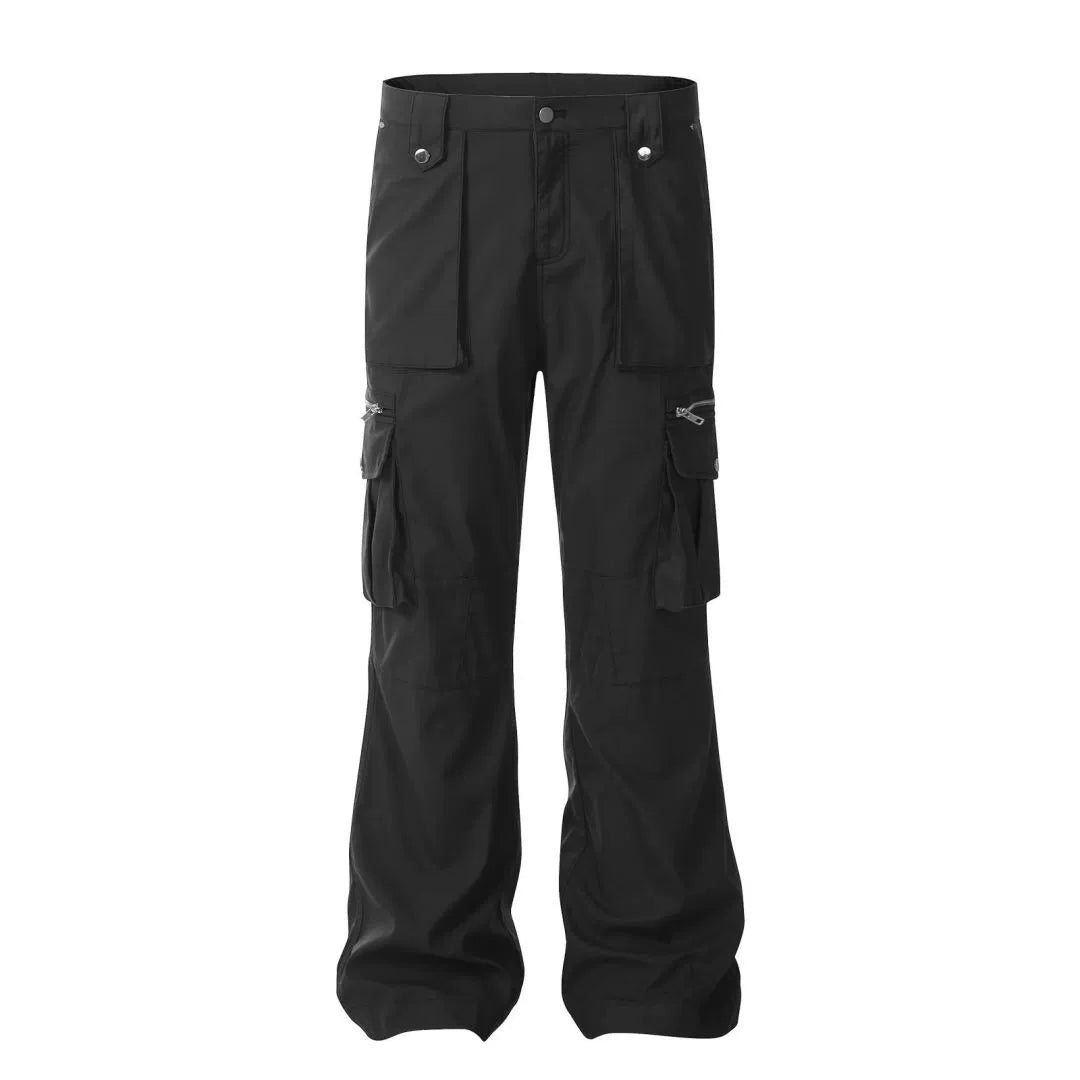 MICHINNYON American Retro Functional Multi-Pocket Cargo Pants Niche High Street Design Casual Pants For Men & Women