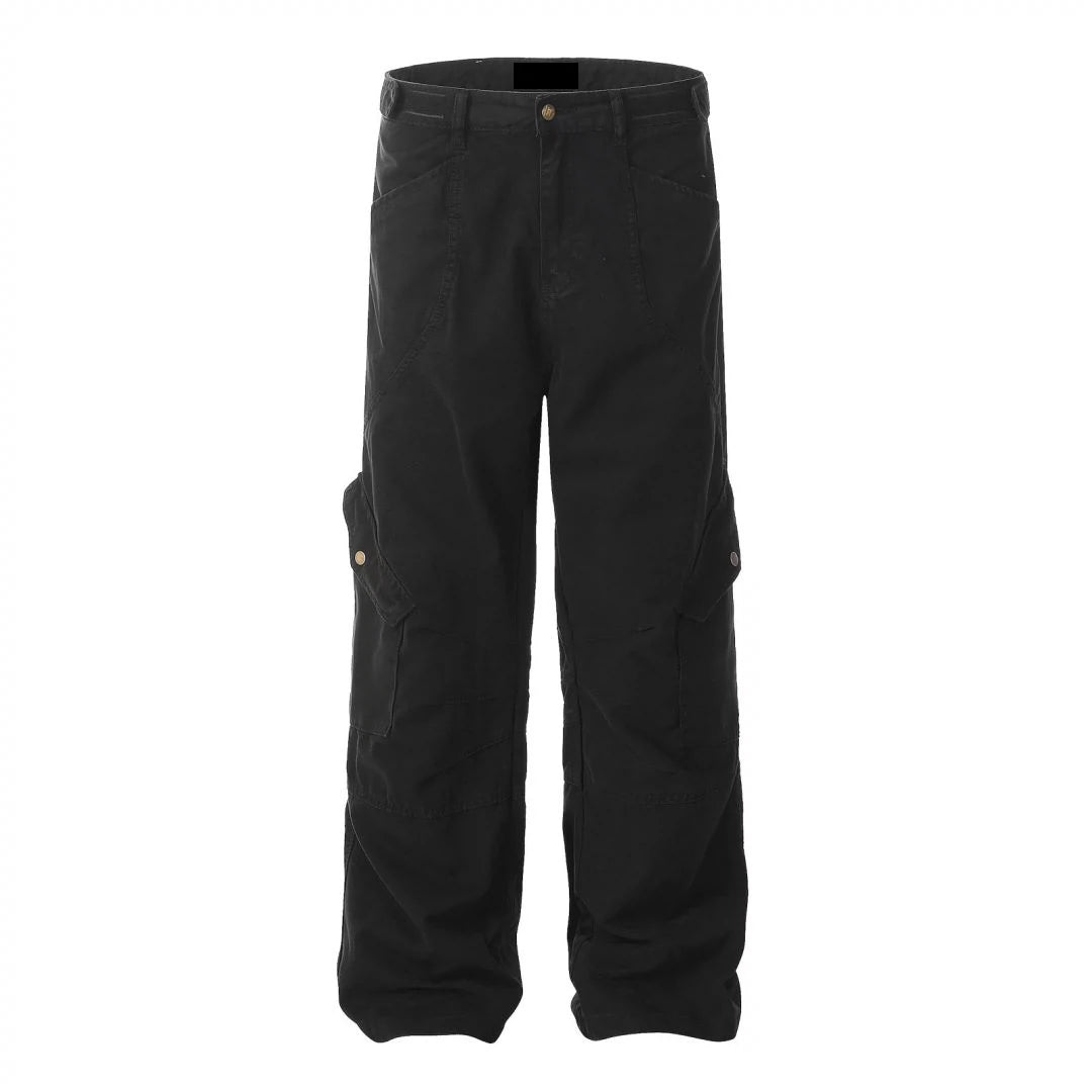 MICHINNYON American pleated multi-pocket cargo pants drape street loose casual fashion trousers