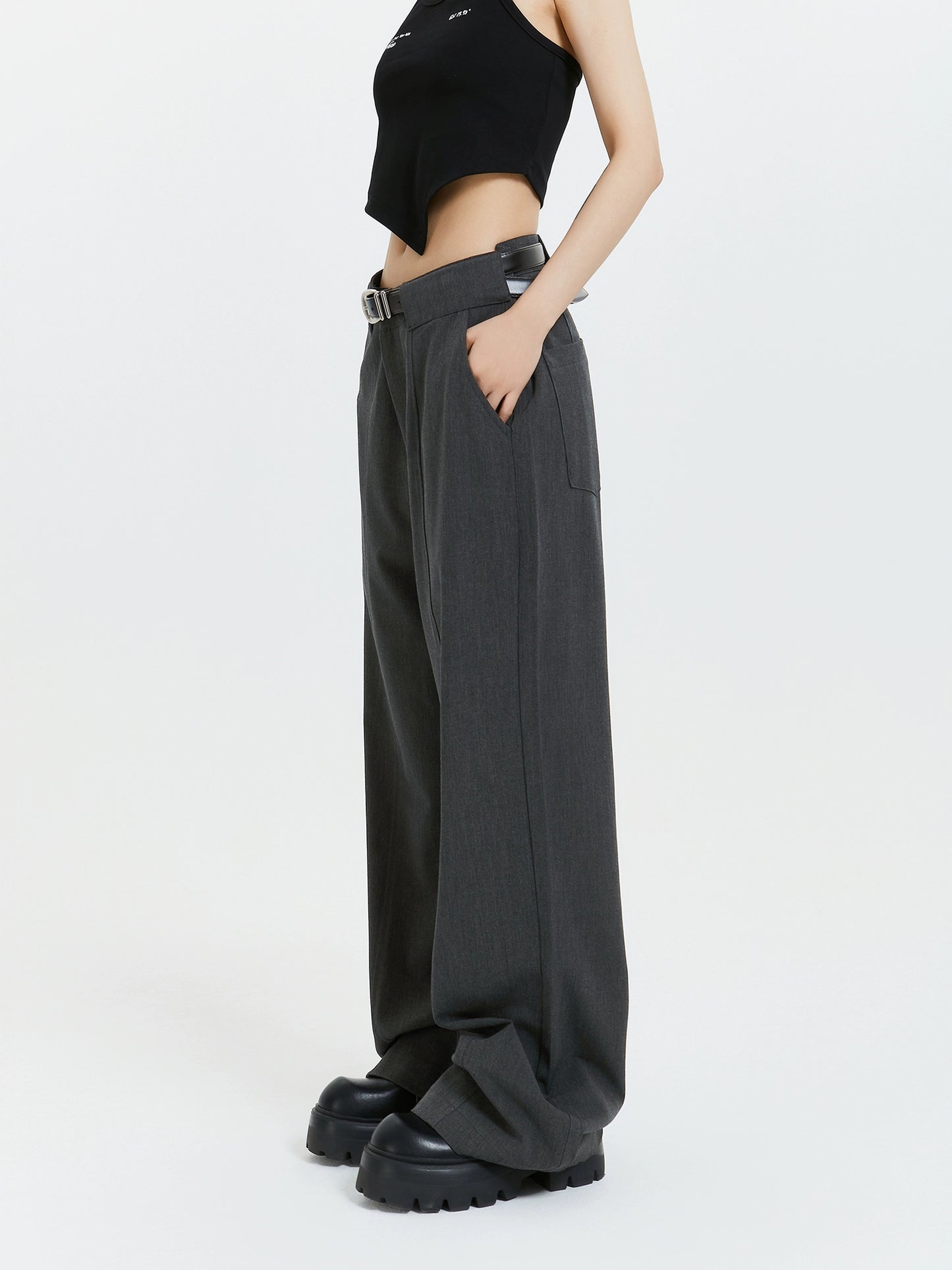 MICHINNYON commuting trendy brand new drape suit, high-end casual loose straight-leg pants, men and women are versatile