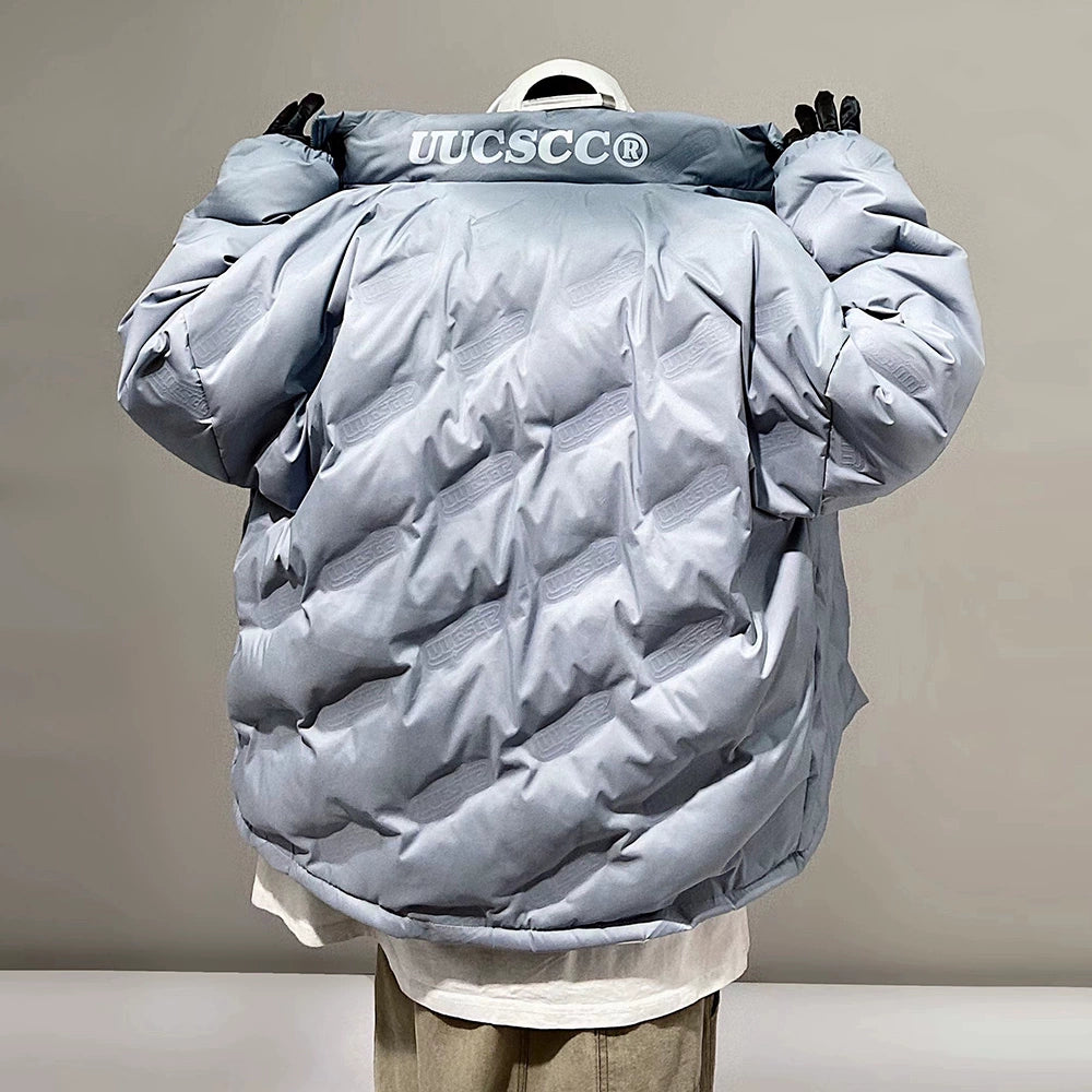 UUCSCC trendy brand winter white duck down ultralight windproof down jacket warm stand collar loose large size thickened jacket men