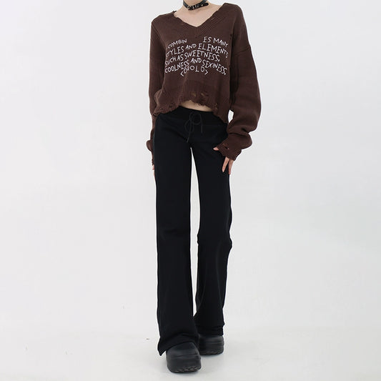 61OT PEARTH American straight drape slim niche cotton versatile casual pants women's 2023 fall new model