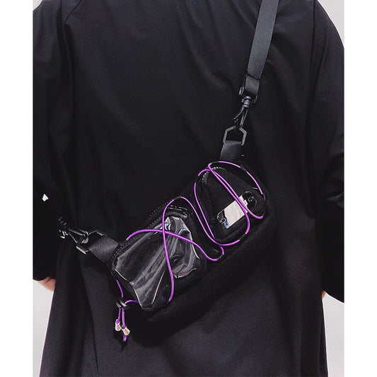UUCSCC hip-hop trendy personality shoulder bag versatile ins mini waist bag men's and women's mobile phone bag casual shoulder bag