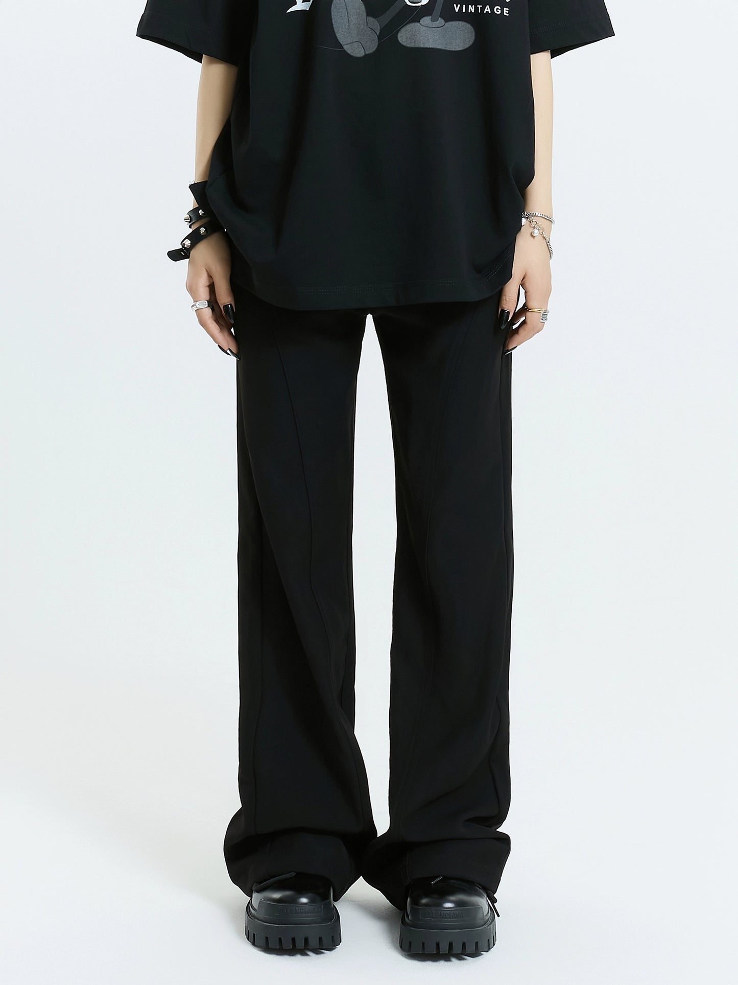 MICHINNYON basic straight-leg casual panel pant for men and women spring/summer premium draped bootflared trousers