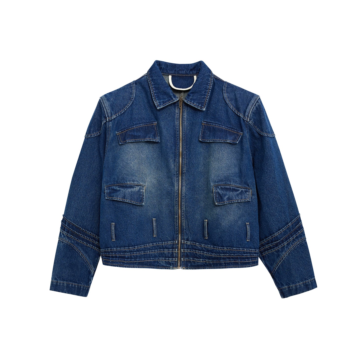 CulturE is a heavyweight niche deconstructed washed vintage denim jacket with a three-dimensional split silhouette jacket for men