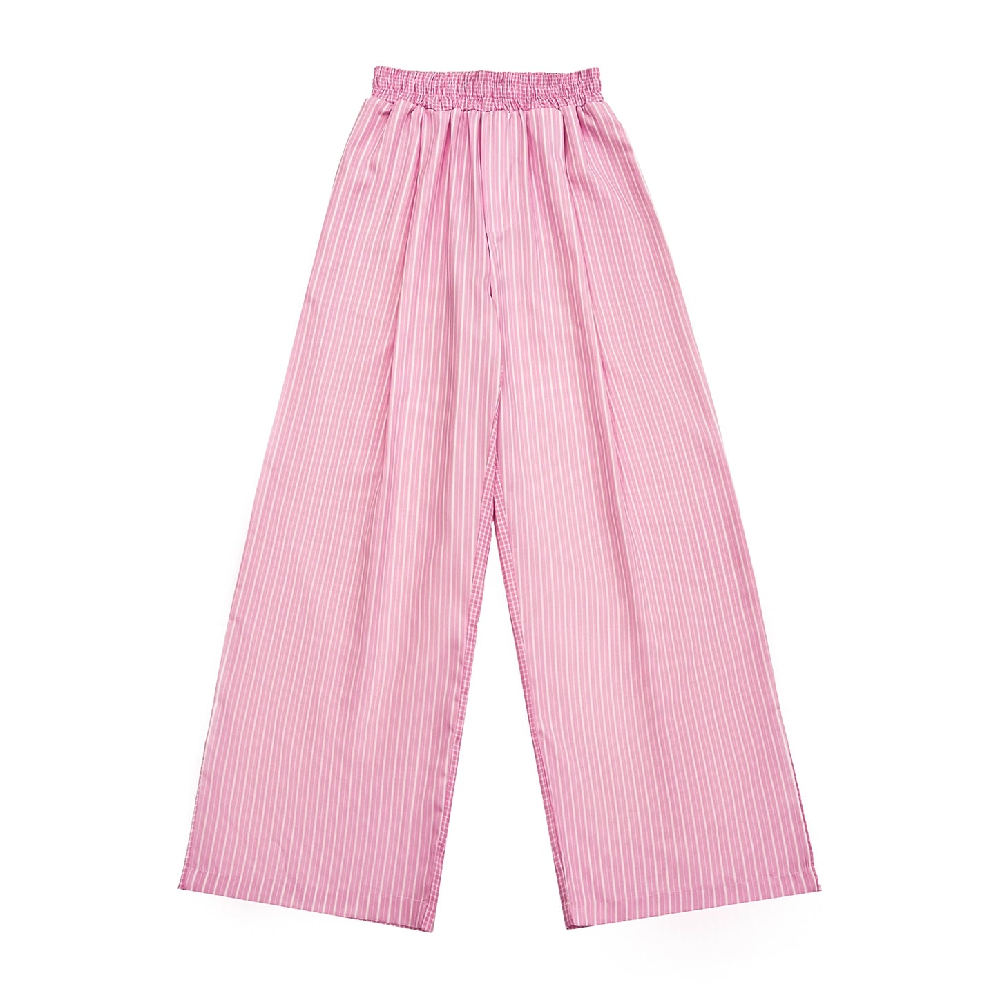 MICHINNYON blue/pink spring/summer casual striped loose slouchy elasticated waistband refreshing light color simple trousers