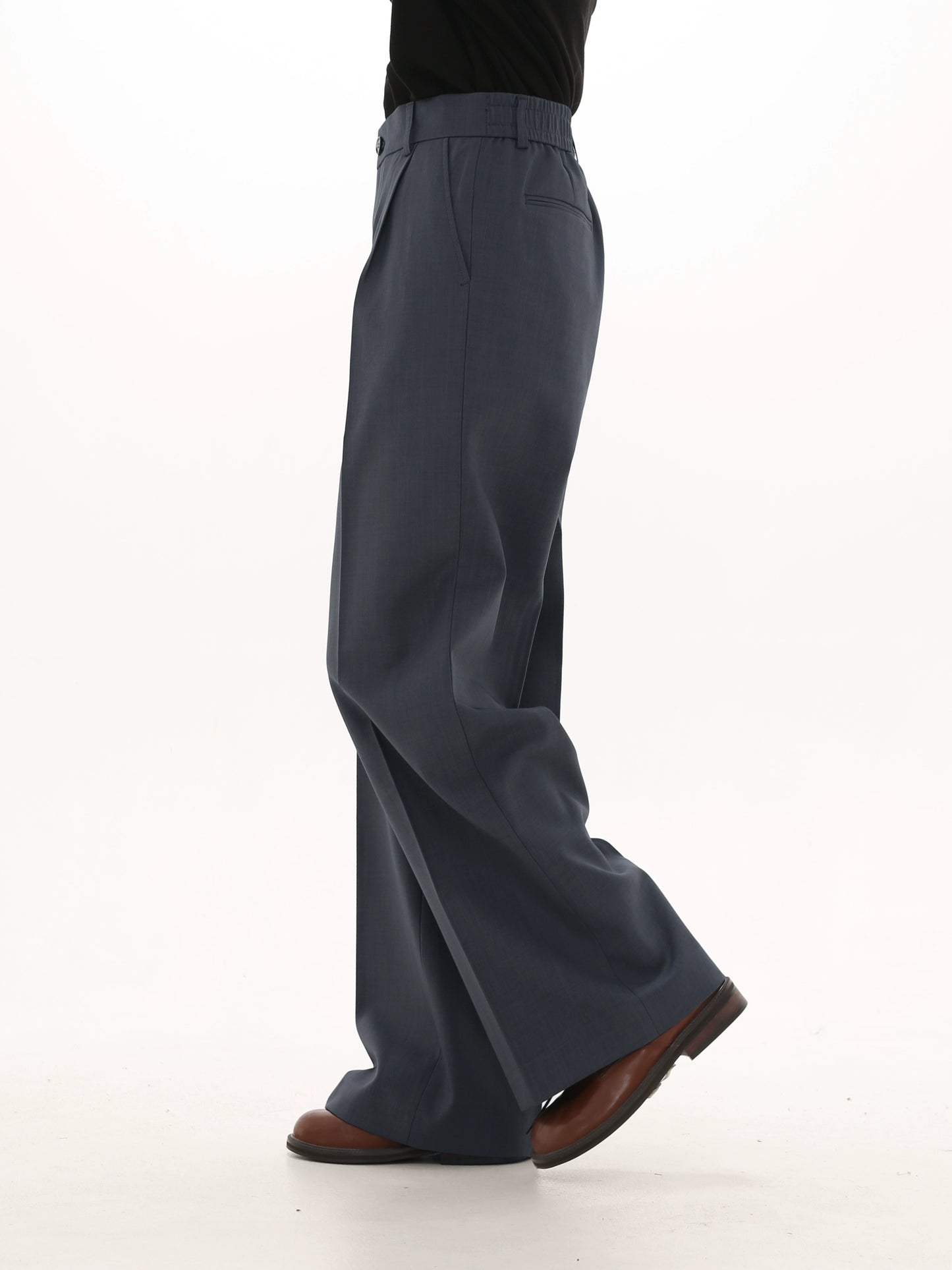 GIBBYCNA Spring New!Elasticated waist straight trousers for men and women loose casual and versatile slim suit pants