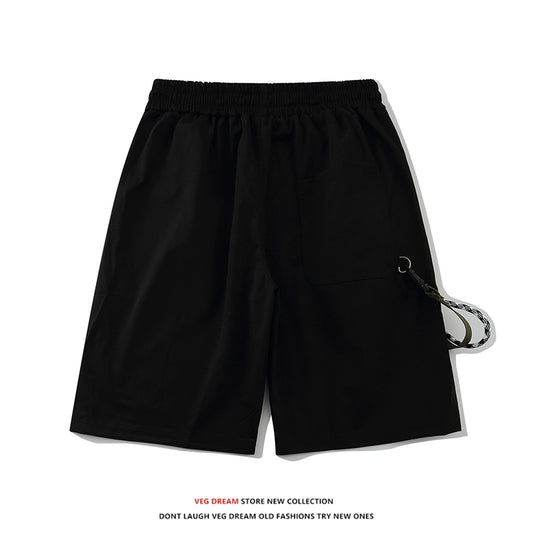 VEG Dream Niche Design Shorts Men's Summer Hip Hop Solid Color Versatile Loose Pants