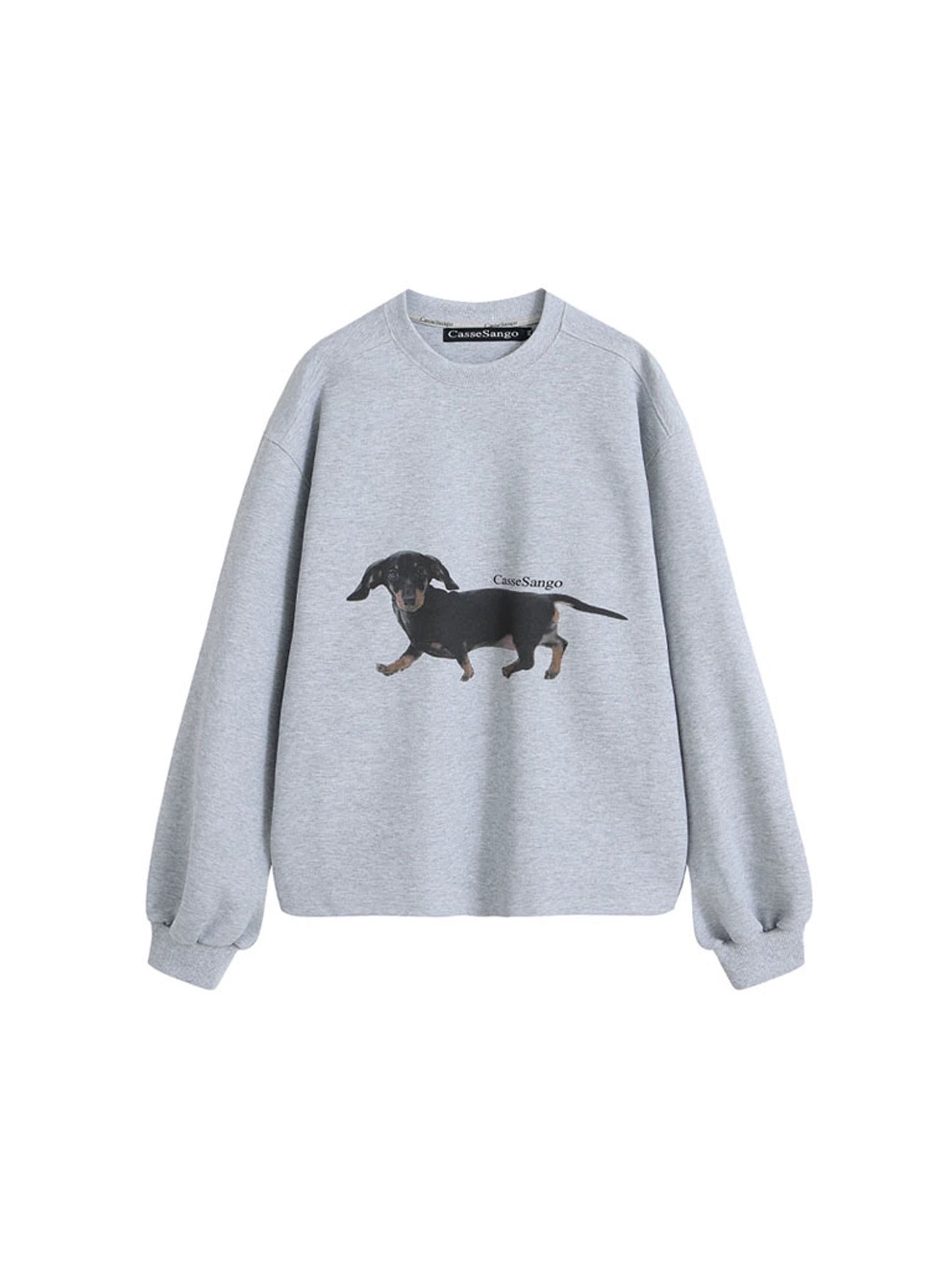 ANTERIORLOVED×CasseSango original dachshund multi-color long-sleeved loose T-shirt sweatshirt with a relaxed feeling