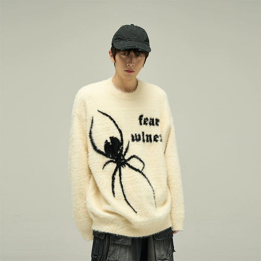 WLNEXT Tail Lang European and American high street spider mohair knit sweater retro niche loose slouchy top trend