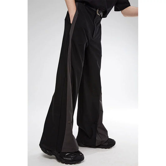 CROWORLD Functional Pioneer Patchwork Casual Pant Men's Spring-Autumn Loose Trend Versatile Wide-leg Straight-leg Pants