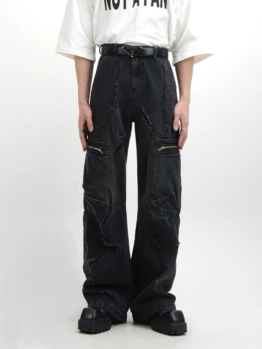 WIDE TROUSERS WITH FRAYED HEM | Silvianheach