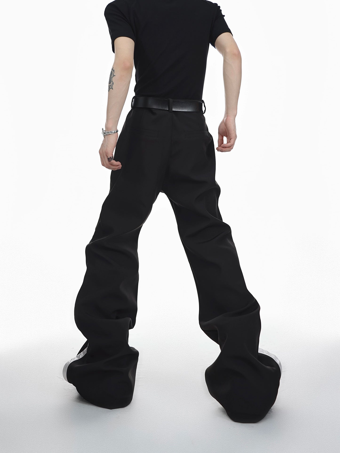 CulturE niche three-dimensional line design trousers metal button casual micro boot pants simple high-end trousers
