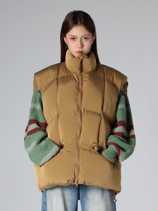 BOOGOOVOGUE Winter New Light Stand Collar Couple Padded Trend Sleeveless Bread Vest Warm Jacket