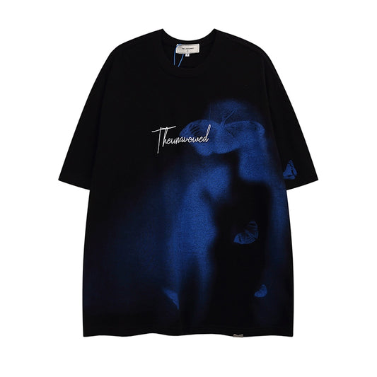 VEG Dream dark abstract butterfly print short-sleeved T-shirt men and women design trendy brand hip-hop half-sleeve top