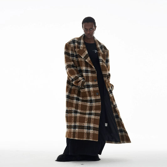 ANTERIOR LOVED original design plaid suit coat woolen jacket women's autumn and winter thickened