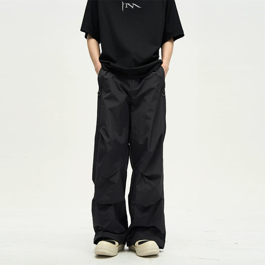 WLNEXT Ozuro American high street vertical pants men's fashion brand niche design sense loose casual trousers trend