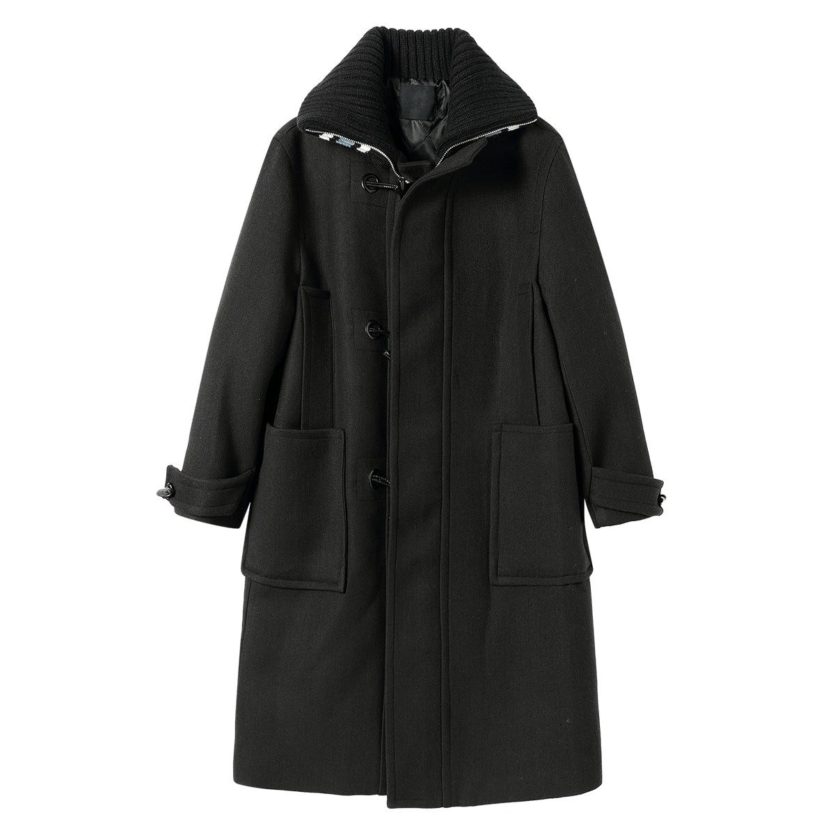 BAKUCO Korean version of the heavy industry stand-up collar woolen coat with thick padded warm tweed jacket
