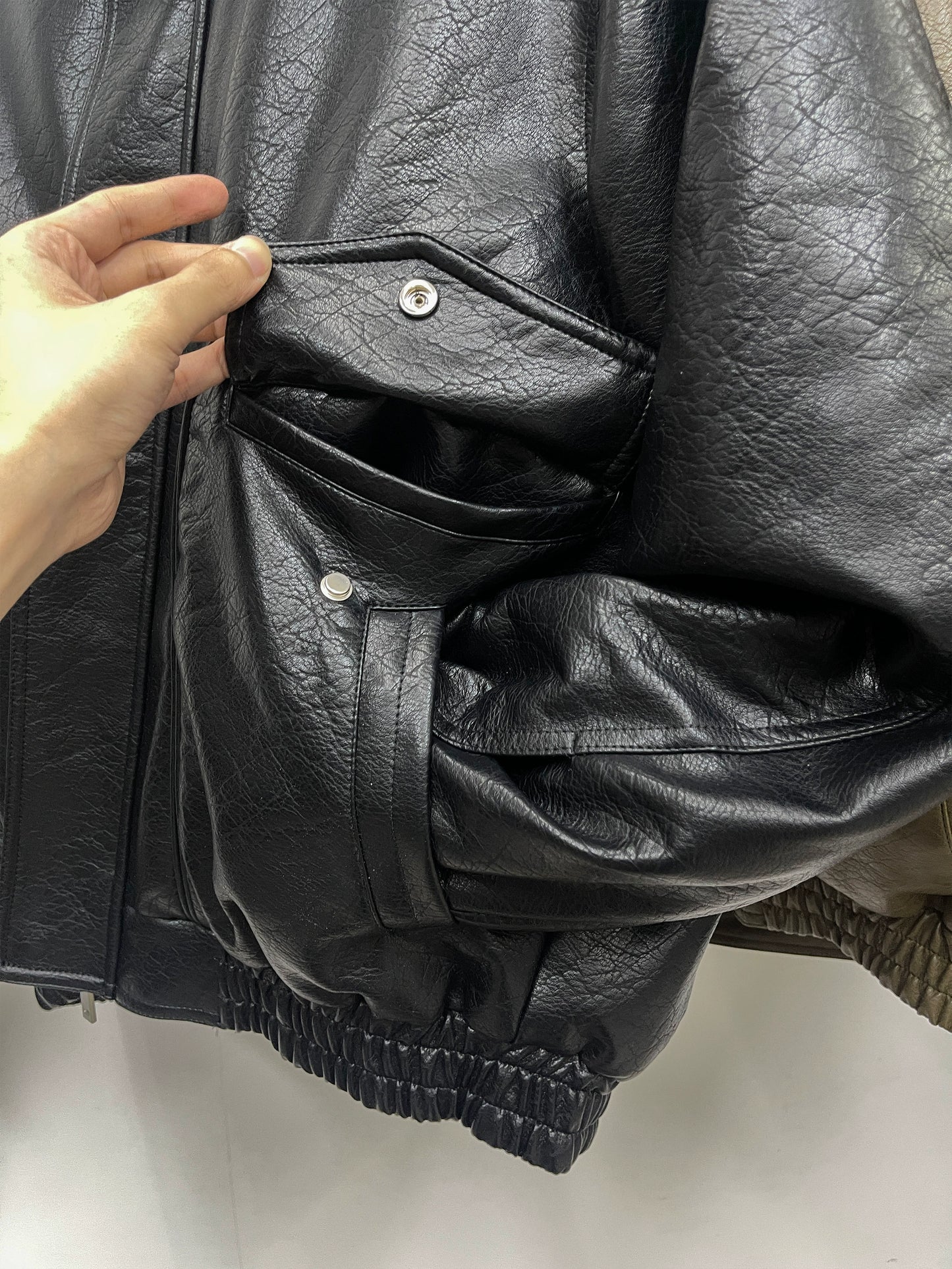 GIBBYCNA Winter Leather Jacket Men's Fashion Brand Retro Loose Cotton Jacket Thickened Warm Pu Leather Jacket