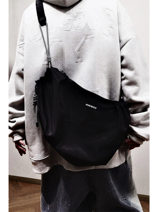UUCSCC hip hop trendy brand backpack dumpling bag large capacity shoulder bag messenger bag cycling function shoulder canvas bag